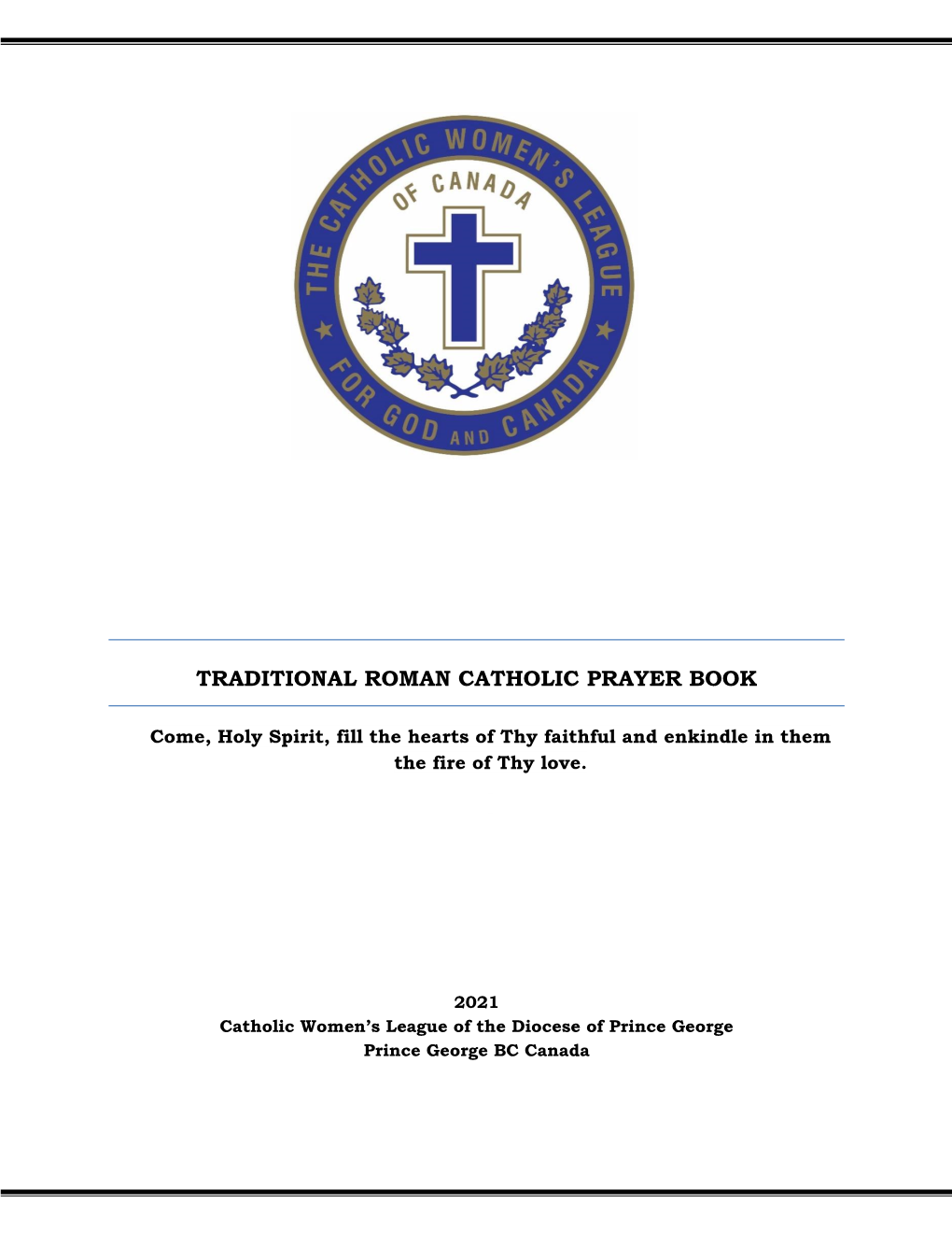 Traditional Roman Catholic Prayer Book