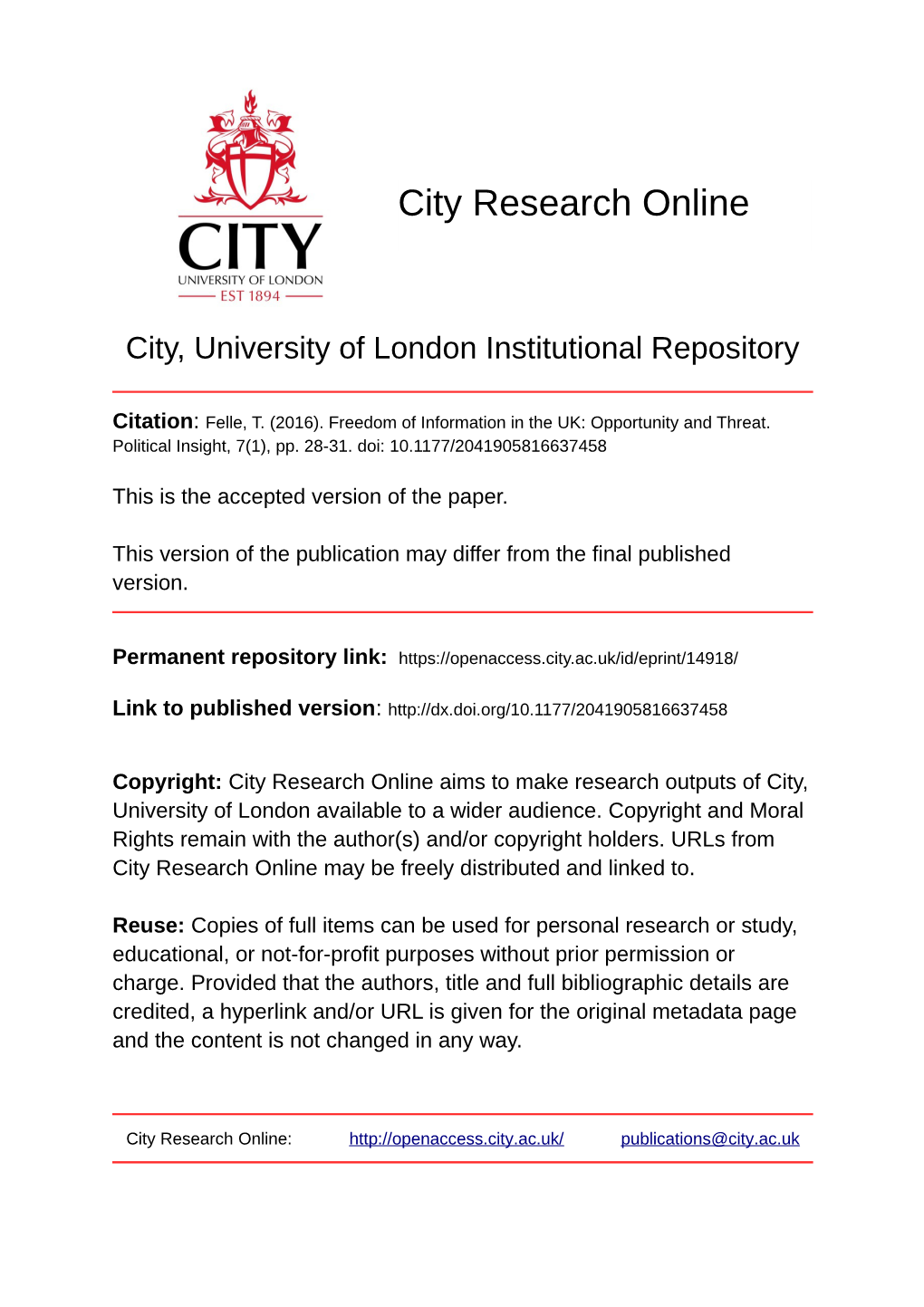 City Research Online