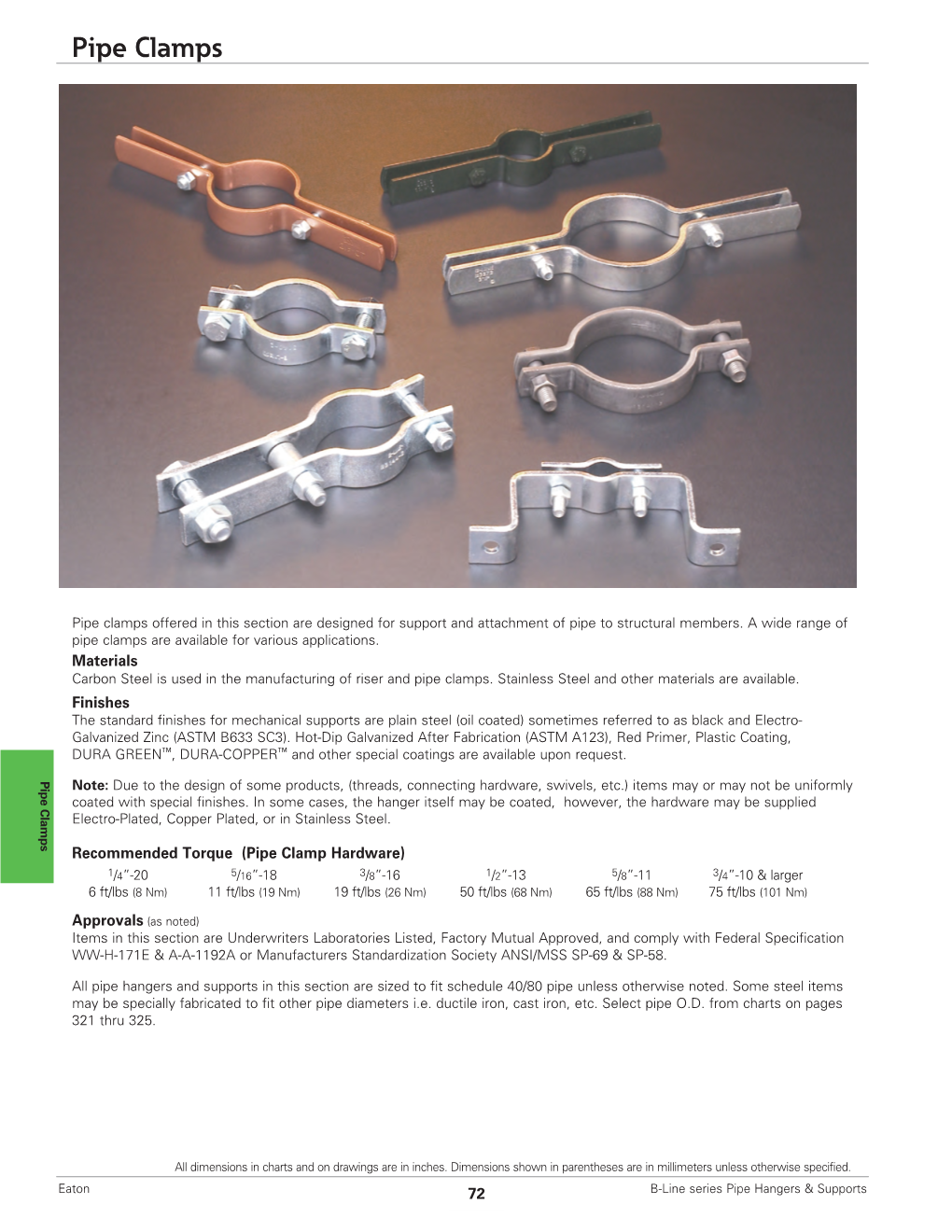 Pipe Clamps Section of Pipe Hanger Catalog