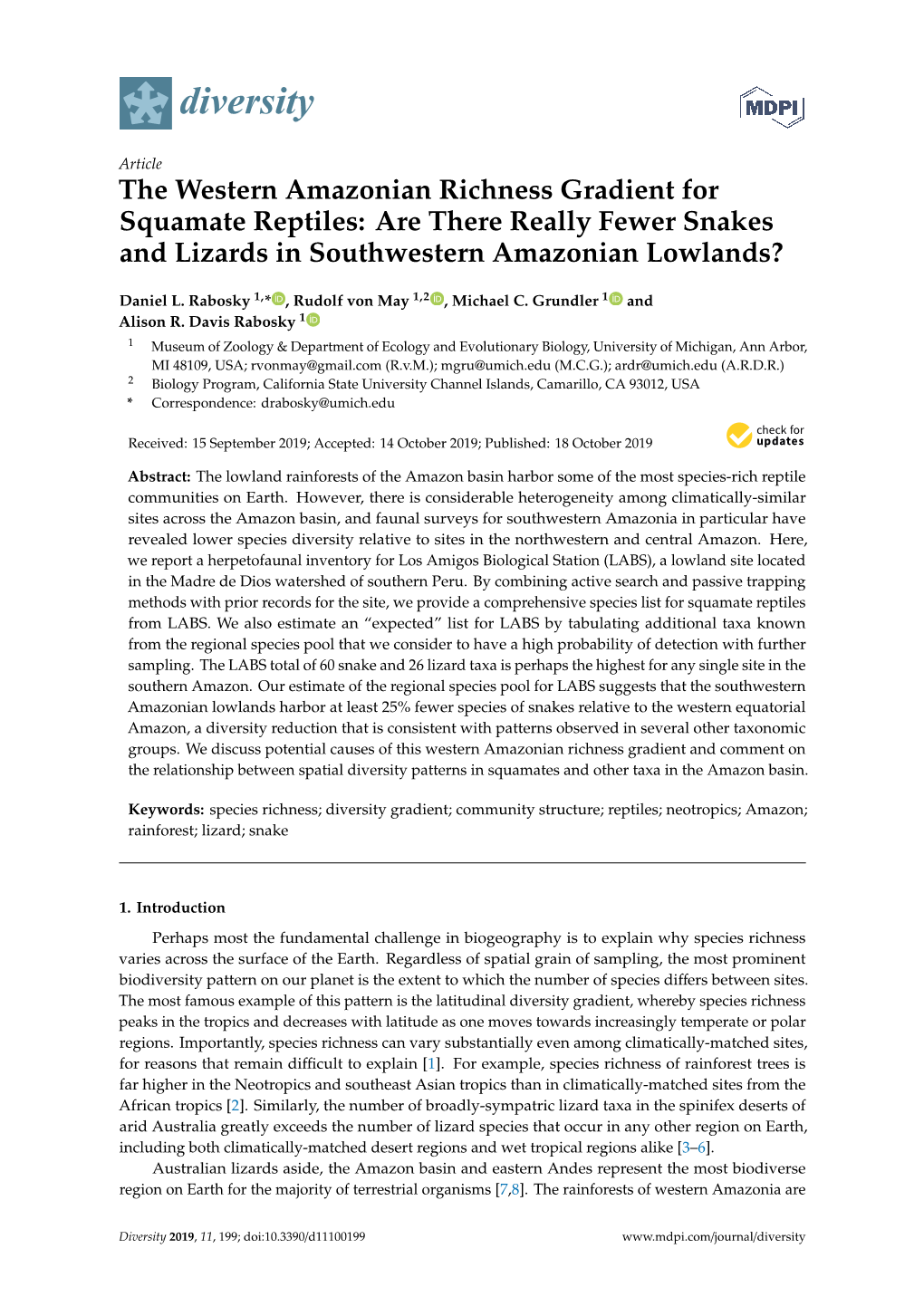 The Western Amazonian Richness Gradient for Squamate Reptiles: Are There Really Fewer Snakes and Lizards in Southwestern Amazonian Lowlands?