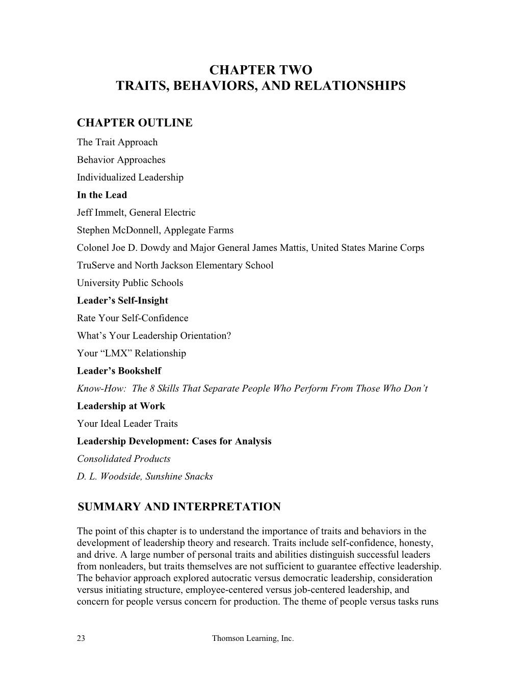 Traits, Behaviors, and Relationships s1