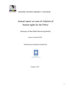 Annual Report on Cases of Violation of Human Rights by the Police