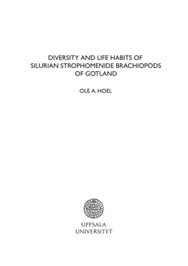 Diversity and Life Habits of Silurian Strophomenide Brachiopods of Gotland