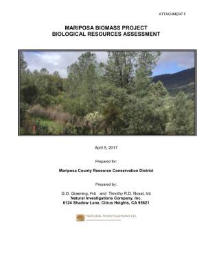 Mariposa Biomass Project Biological Resources Assessment