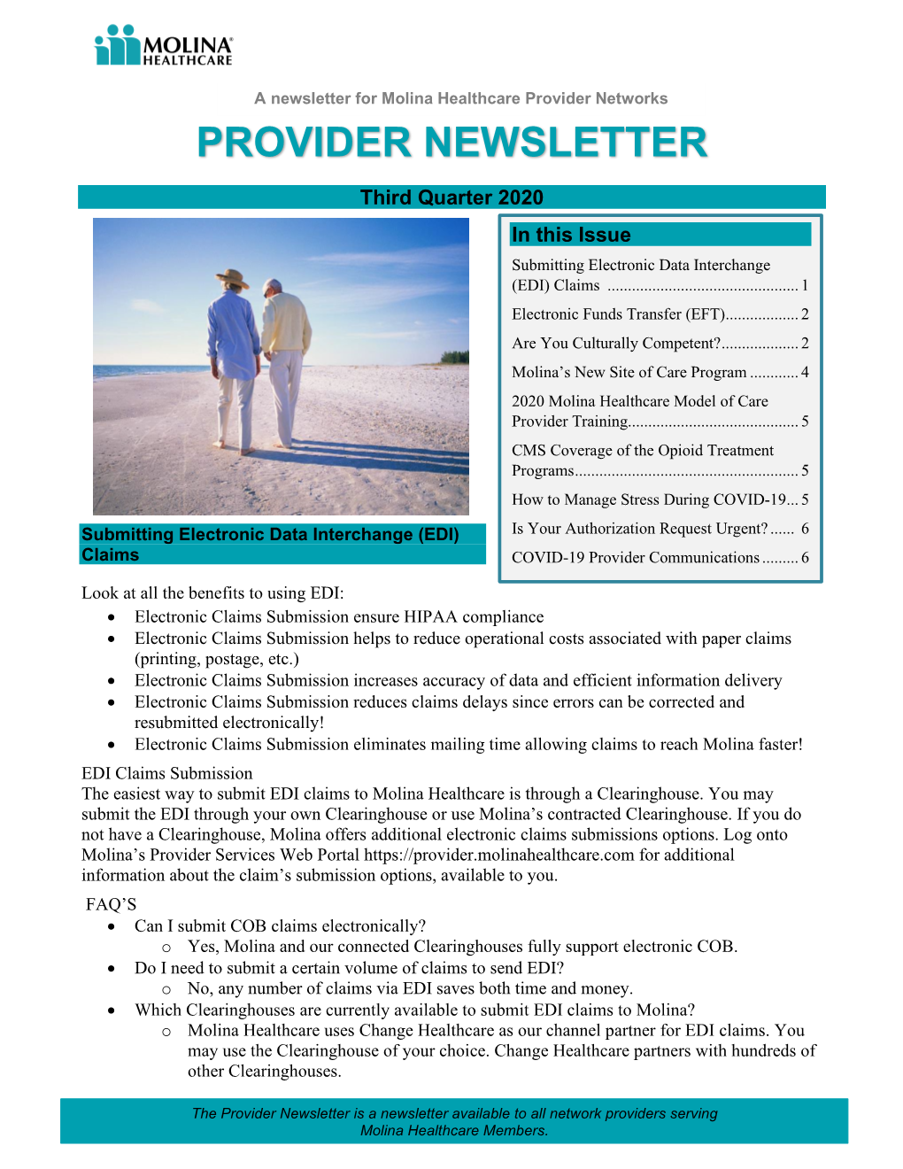 Molina Healthcare Provider Network Newsletter