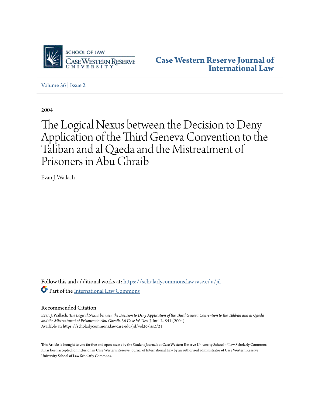 The Logical Nexus Between the Decision to Deny Application of The