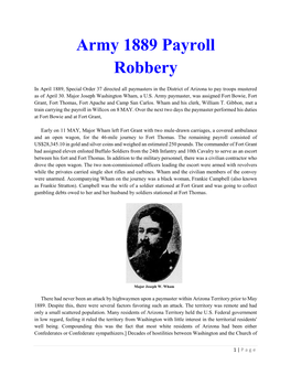 Army 1889 Payroll Robbery