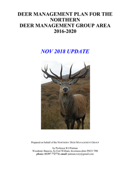 Northern DMG Deer Management Plan