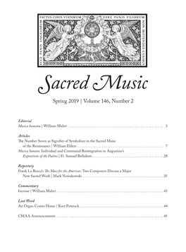 Sacred Music Spring 2019 | Volume 146, Number 2