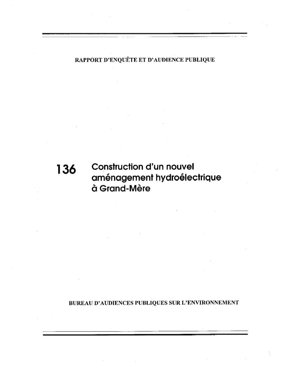 Projet De Construction Du Nouvel Aménagement Hydroélectrique De