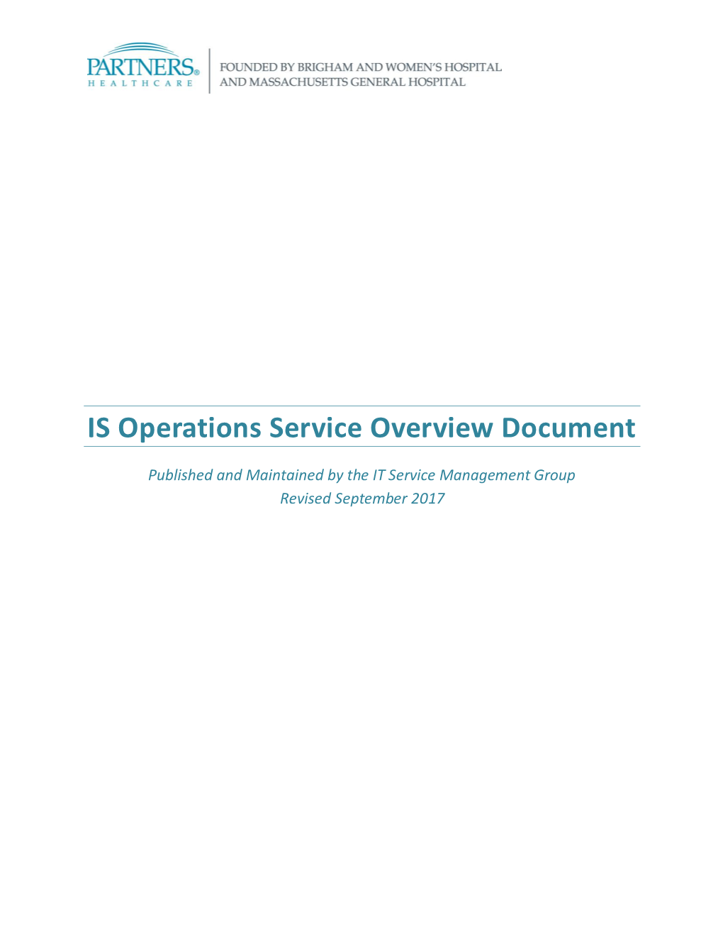 IS Operations Service Overview Document