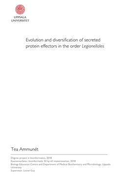 Evolution and Diversification of Secreted Protein Effectors in the Order Legionellales