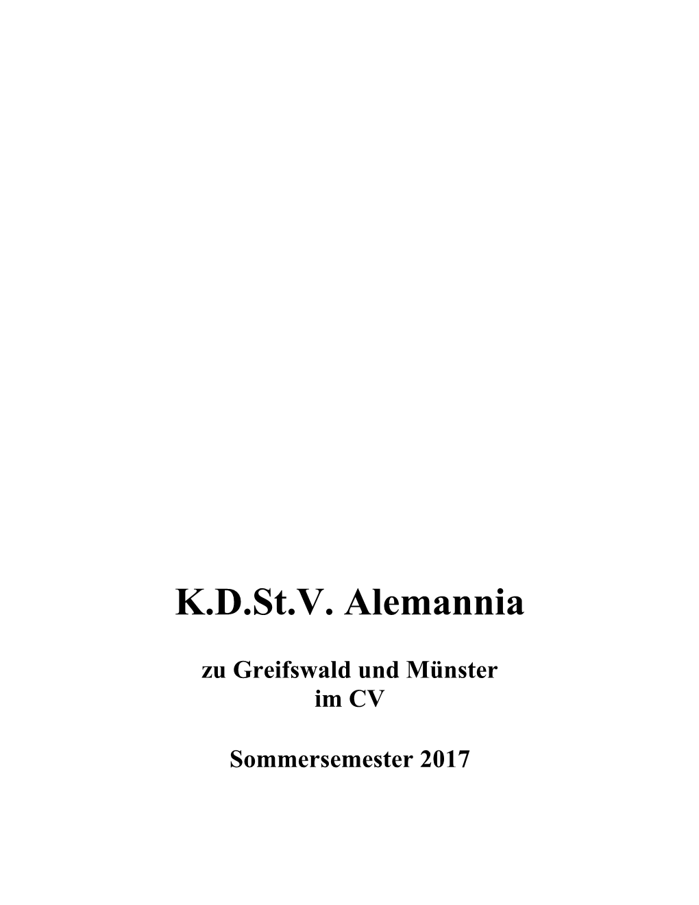 Kdst.V. Alemannia Zu Greifswald Und Münster