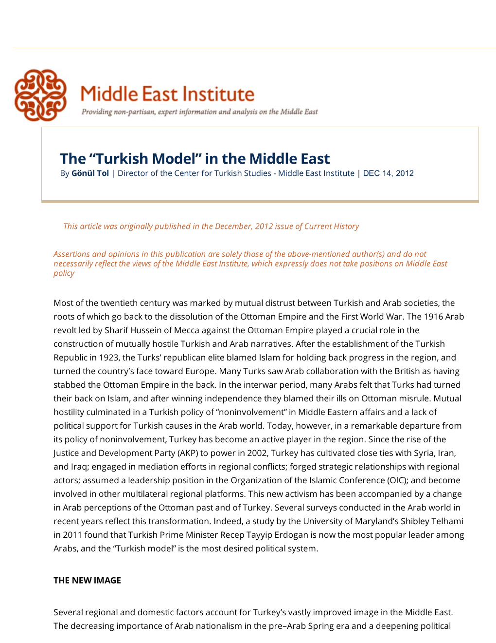 The “Turkish Model” in the Middle East | Middle East Institute