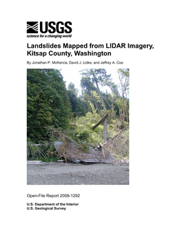 Landslides Mapped from LIDAR Imagery, Kitsap County, Washington
