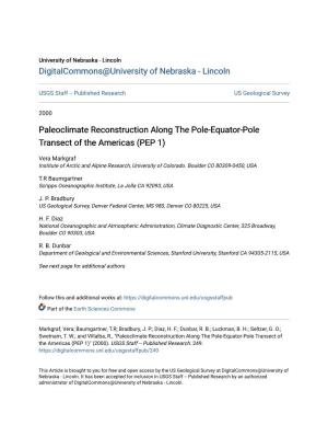 Paleoclimate Reconstruction Along the Pole-Equator-Pole Transect of the Americas (PEP 1)