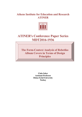 ATINER's Conference Paper Series MDT2016-1936