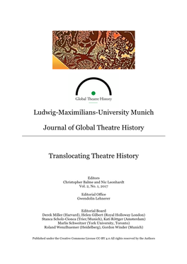 Ludwig-Maximilians-University Munich Journal of Global Theatre