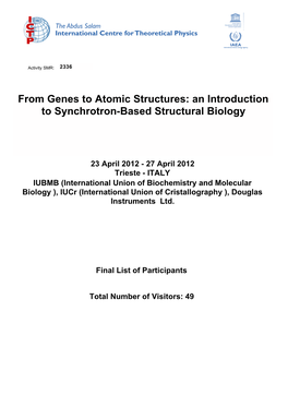 From Genes to Atomic Structures: an Introduction to Synchrotron-Based Structural Biology