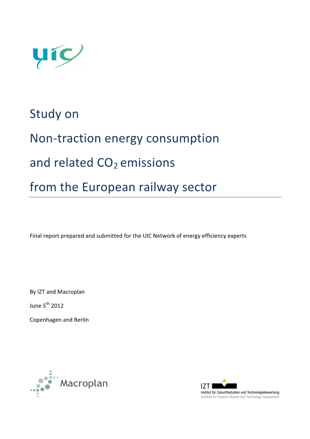 Study on Non-Traction Energy Consumption and Related CO2 Emissions from the European Railway Sector