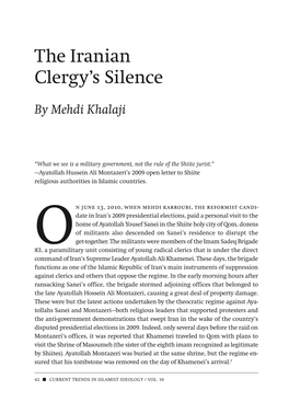 The Iranian Clergy's Silence