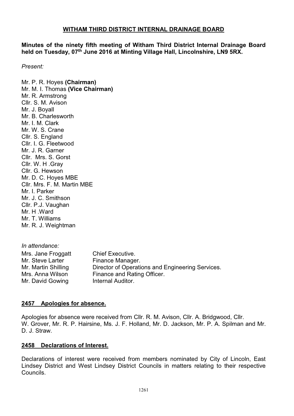 The Witham First District Internal Drainage Board