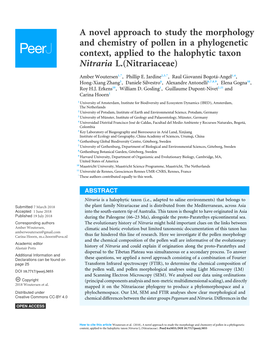 A Novel Approach to Study the Morphology and Chemistry of Pollen in a Phylogenetic Context, Applied to the Halophytic Taxon Nitraria L.(Nitrariaceae)