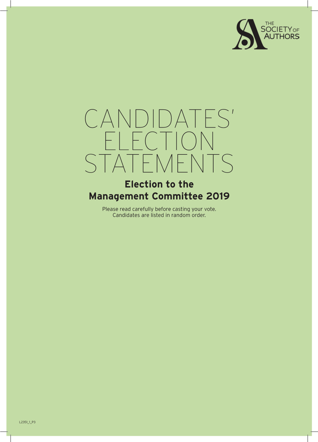 Candidates' Election Statements
