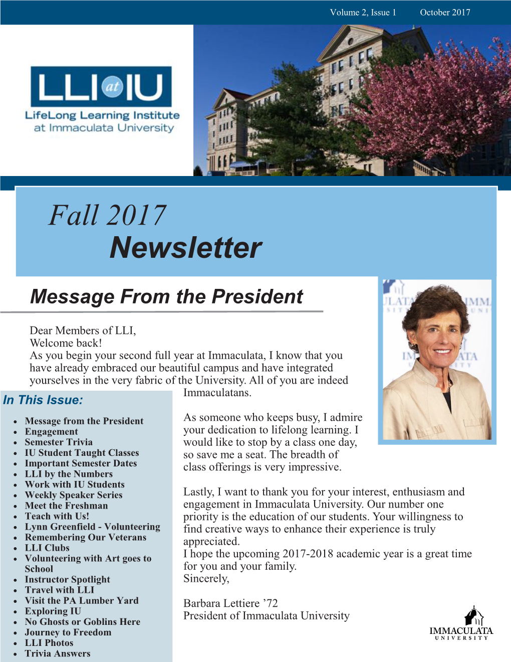 Fall 2017 Newsletter