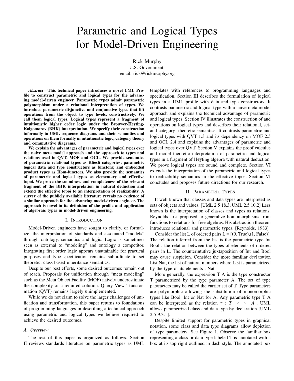 Parametric and Logical Types for Model-Driven Engineering