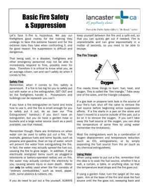 Basic Fire Safety & Suppression