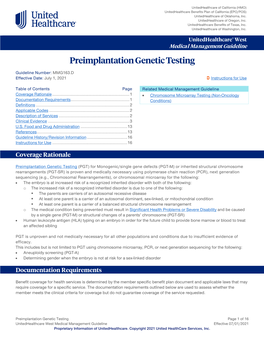 Preimplantation Genetic Testing
