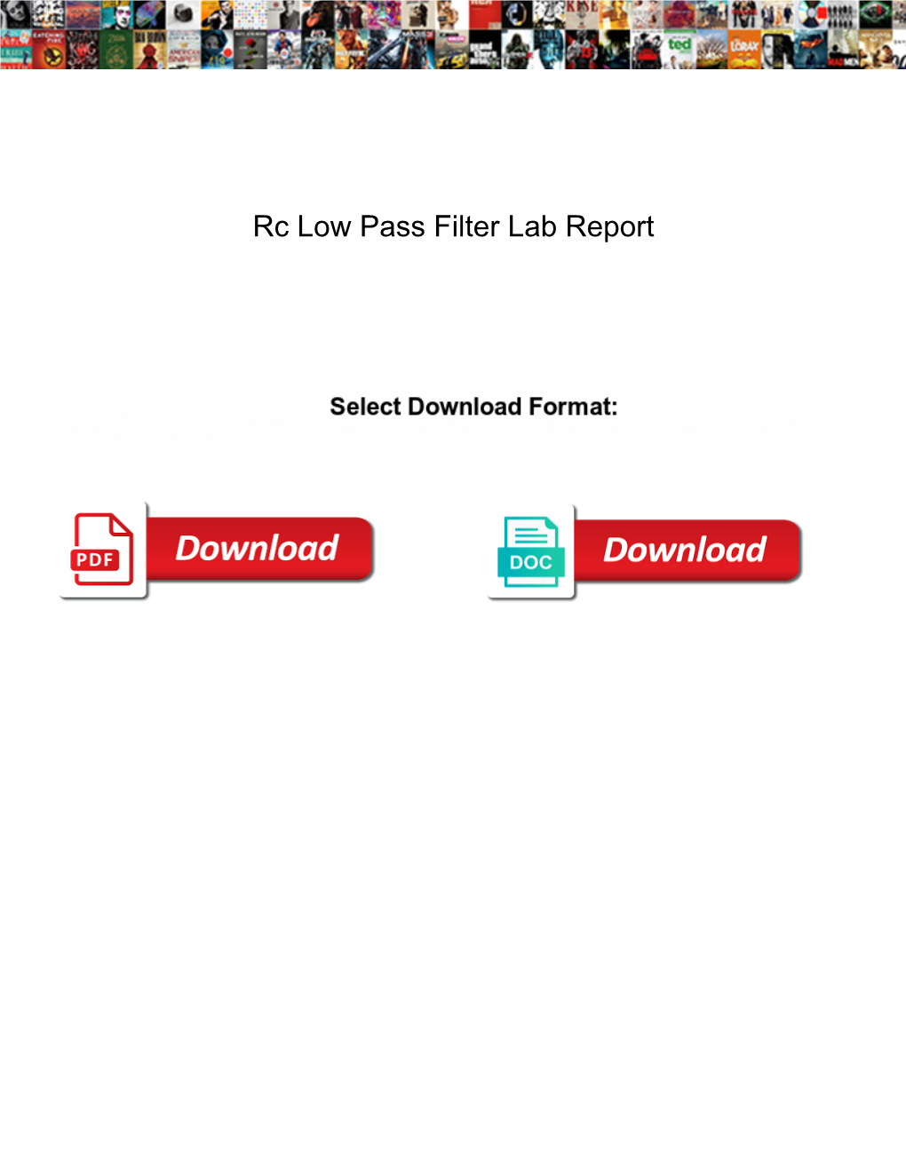 Rc Low Pass Filter Lab Report