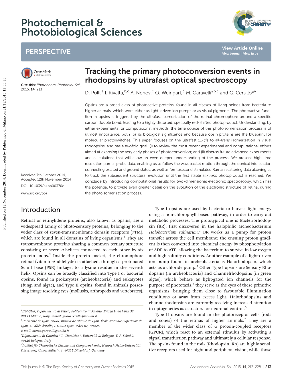 Photochemical & Photobiological Sciences