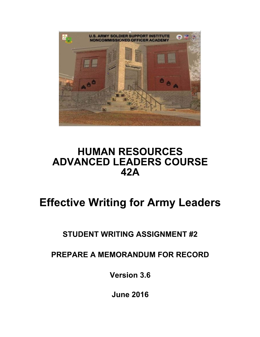 Writing Assignment #2 - Prepare an MFR