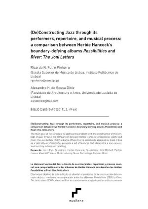 (De)Constructing Jazz Through Its Performers, Repertoire, and Musical