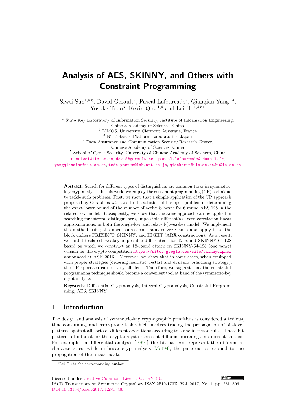 Analysis of AES, SKINNY, and Others with Constraint Programming