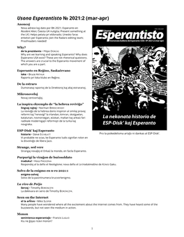 Usona Esperantisto № 2021:2 (Mar-Apr)
