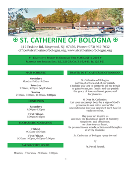 ? St. Catherine of Bologna ?