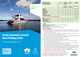 South Australian Charter Boat Fishing Limits