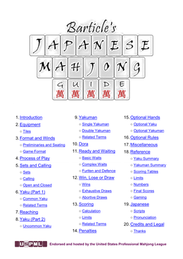 Barticle's Japanese Mahjong Guide Page 1 Jump To: Contents 2