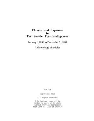 Chinese and Japanese in the Seattle Post-Intelligencer, January 1, 1890 to December 31, 1899