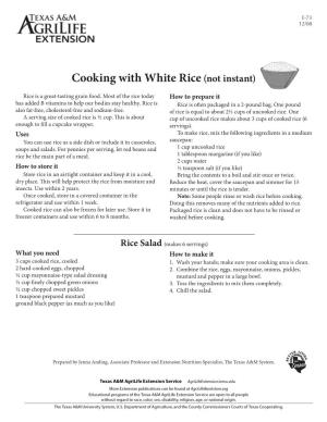 Cooking with White Rice(Not Instant)
