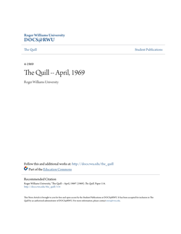 The Quill -- April, 1969 Roger Williams University