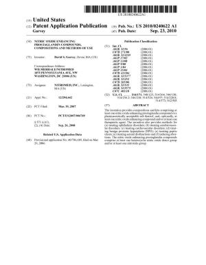 (12) Patent Application Publication (10) Pub. No.: US 2010/024.0622 A1 Garvey (43) Pub