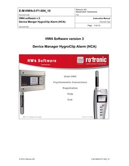 HW4 V3: Device Manager Hygroclip Alarm