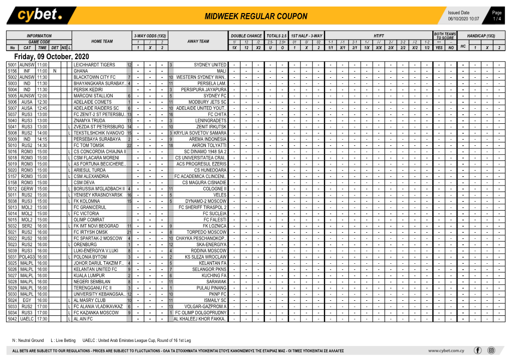 Midweek Regular Coupon 06/10/2020 10:07 1 / 4