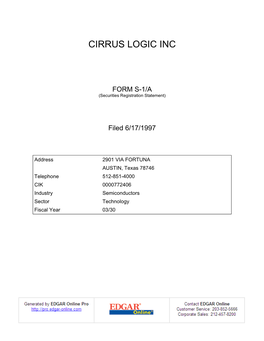 Cirrus Logic Inc