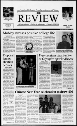 Mobley Stresses Positive College Life Free Condom Distribution At