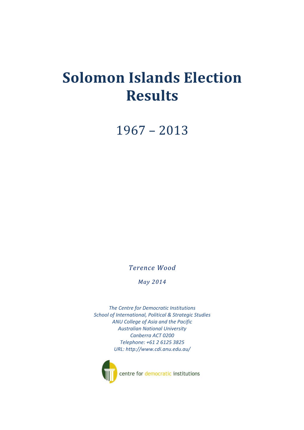 Solomon Islands Election Results DocsLib